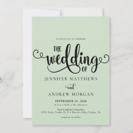 Tarjetas de Invitación de Boda con Letra Caligráfi