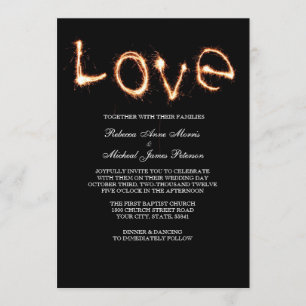 Tarjetas de Invitación de Boda con Luces de Amor R