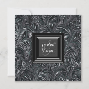 Tarjetas de Invitación de Boda con Mármol Blanco N
