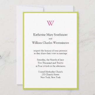 Tarjetas de Invitación de Boda con Monograma
