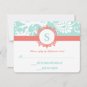 Tarjetas de Invitación de Boda con Monograma Damas