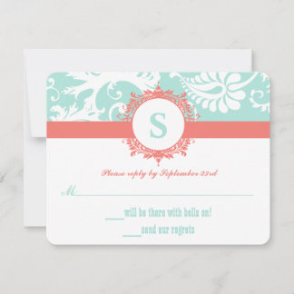 Tarjetas de Invitación de Boda con Monograma Damas