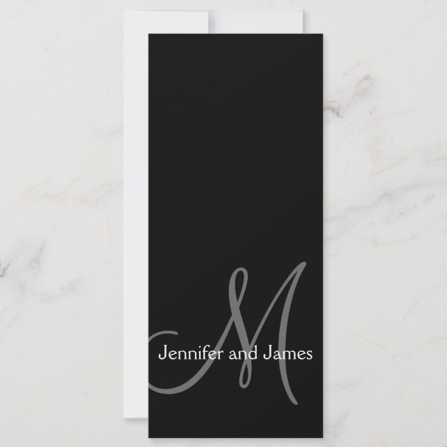 Tarjetas de Invitación de Boda con Monograma Moder (Anverso)