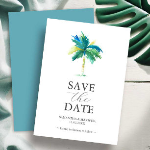 Tarjetas de Invitación de Boda con Palma para Guar