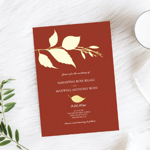 Tarjetas de Invitación de Boda con Tema de Otoño N