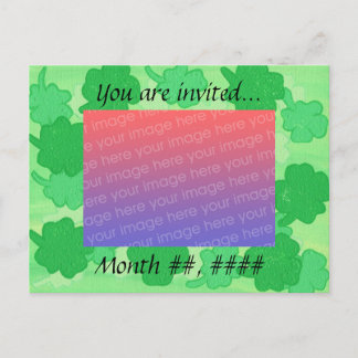 Tarjetas de Invitación de Boda con Tréboles Verdes