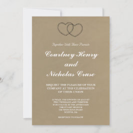 Tarjetas de Invitación de Boda Corazones Rústicos