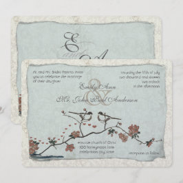 Tarjetas de Invitación de Boda Damask con Canela y
