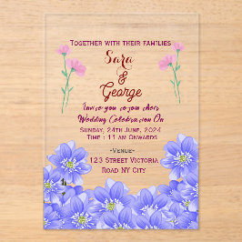 Tarjetas de Invitación de Boda de Acrílico