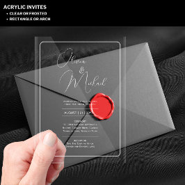 Tarjetas de Invitación de Boda de ACRÍLICO con LET