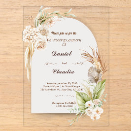 Tarjetas de invitación de boda de acrílico persona