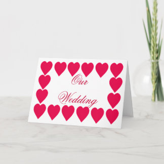 Tarjetas de invitación de boda de borde de corazon