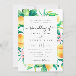 Tarjetas de Invitación de Boda de Cítricos Elegant