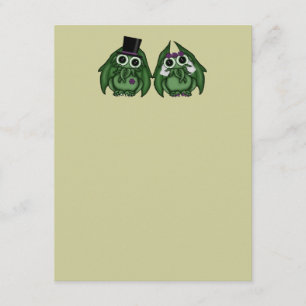 Tarjetas de Invitación de Boda de Cthulhu en Blanc