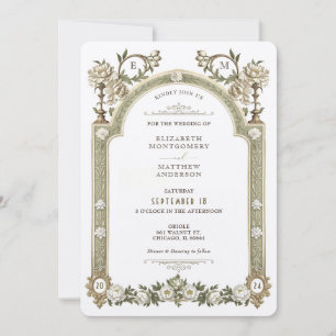 Tarjetas de Invitación de Boda de Elegancia Real V