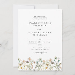Tarjetas de Invitación de Boda de Flores Silvestre