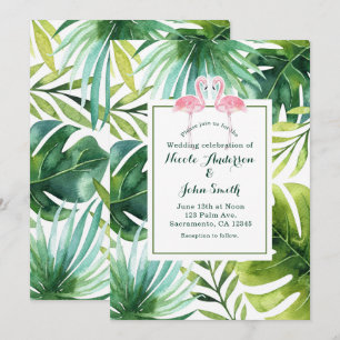 Tarjetas de Invitación de Boda de Hojas Tropicales