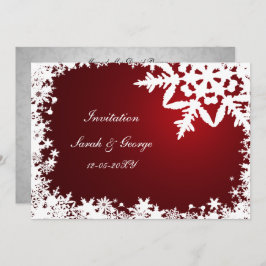 tarjetas de invitación de boda de invierno rojo
