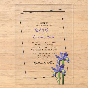 Tarjetas de Invitación de Boda de Iris Púrpura Ele