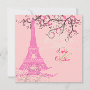 Tarjetas de Invitación de Boda de la Torre Eiffel/
