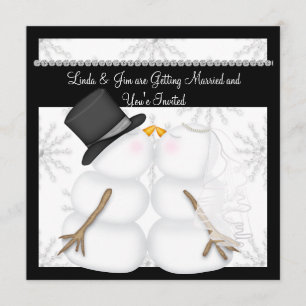 Tarjetas de Invitación de Boda de Muñeco de Nieve