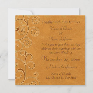 Tarjetas de invitación de boda de otoño