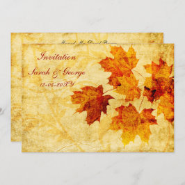 tarjetas de invitación de boda de otoño