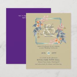 Tarjetas de invitación de boda de otoño con hojas 