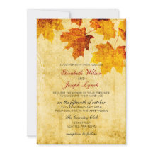 tarjetas de invitación de boda de otoño rústico