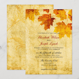 tarjetas de invitación de boda de otoño rústico