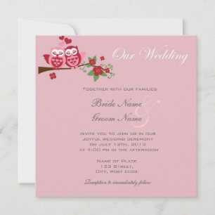 tarjetas de invitación de boda de pájaros de amor