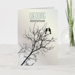 Tarjetas de Invitación de Boda de Pájaros de Amor