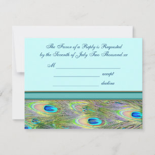Tarjetas de Invitación de Boda de Pavo Real Azul V