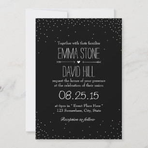 Tarjetas de Invitación de Boda de Puntos de Confet