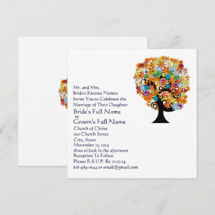 Tarjetas de Invitación de Boda de Rama Lateral del