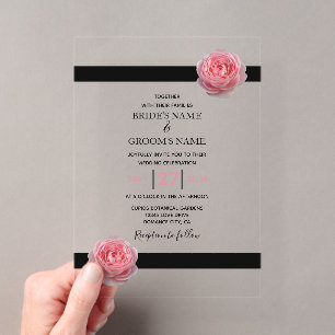 Tarjetas de Invitación de Boda de Rosa Rosa Elegan