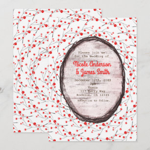 Tarjetas de Invitación de Boda de Vacaciones Rústi