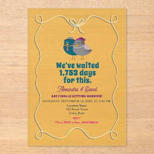 Tarjetas de Invitación de Boda Divertidas de Acríl