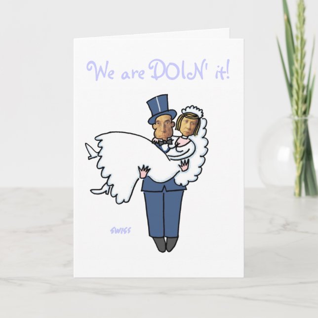 Tarjetas de Invitación de Boda Divertidas y Person (Anverso)