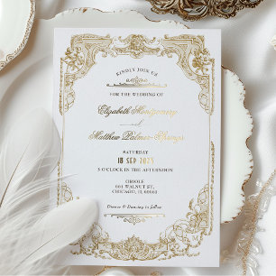 Tarjetas de Invitación de Boda Elegancia Real Vict