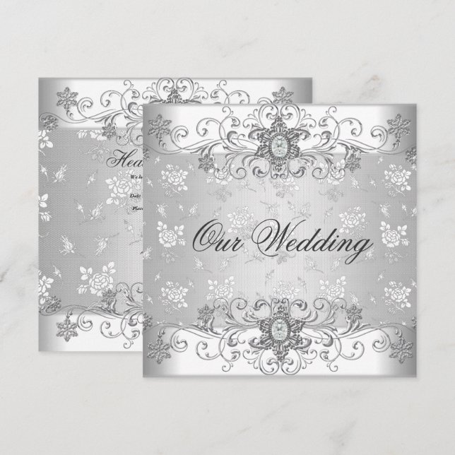Tarjetas de Invitación de Boda Elegantes (Anverso / Reverso)