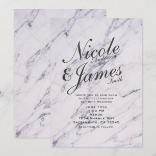 Tarjetas de Invitación de Boda Elegantes de Mármol