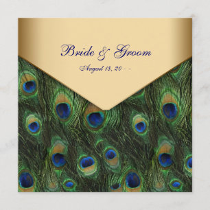 Tarjetas de Invitación de Boda Elegantes de Pavo R
