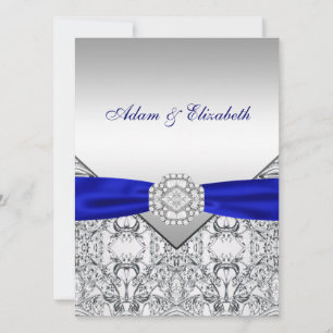 Tarjetas de Invitación de Boda Elegantes de Plata