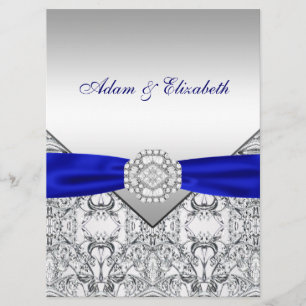 Tarjetas de Invitación de Boda Elegantes de Plata