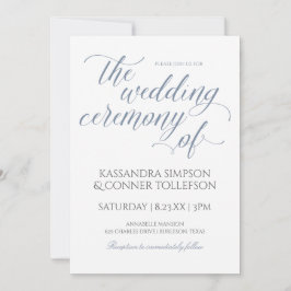 Tarjetas de Invitación de Boda Elegantes en Azul P
