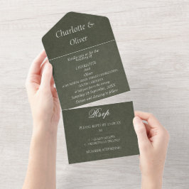 Tarjetas de Invitación de Boda Elegantes en Verde 