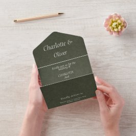 Tarjetas de Invitación de Boda Elegantes en Verde 