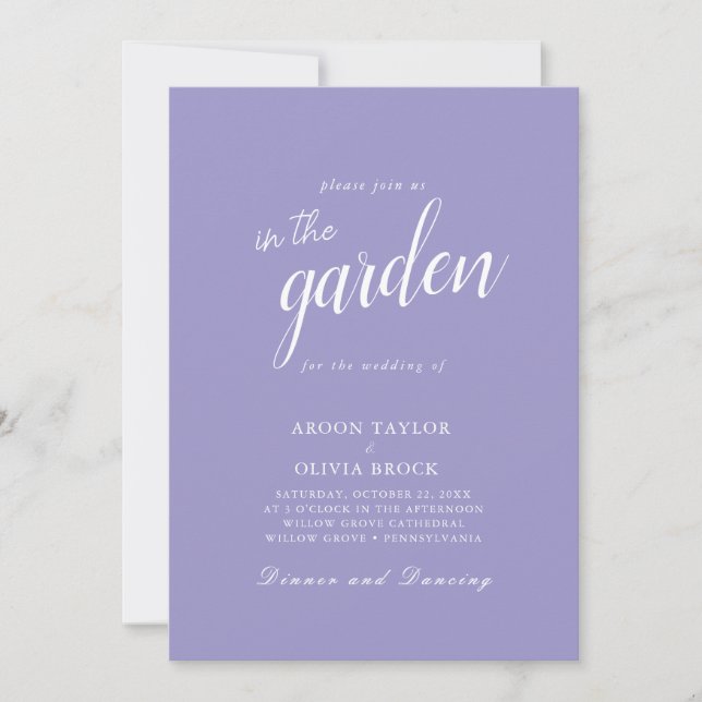 Tarjetas de Invitación de Boda Elegantes Encantada (Anverso)