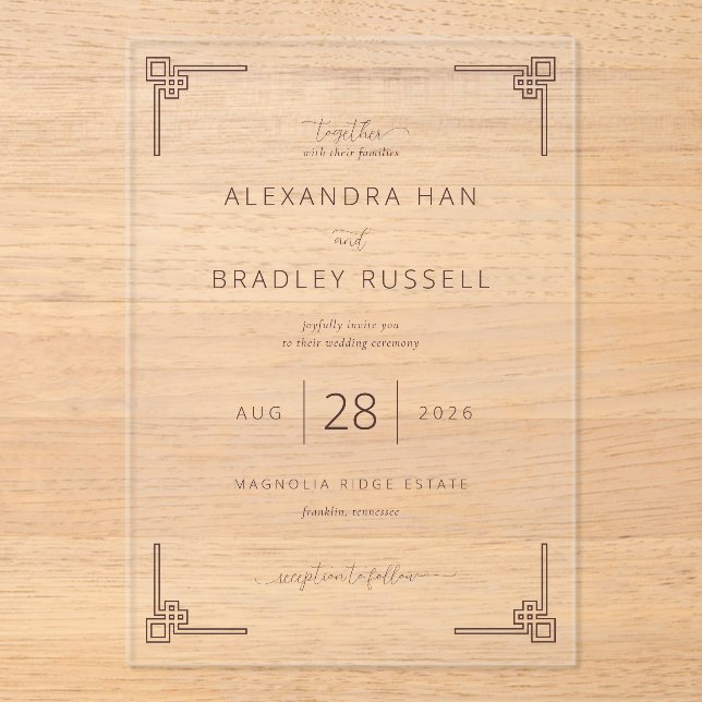 Tarjetas de Invitación de Boda Elegantes Grises co (Anverso)